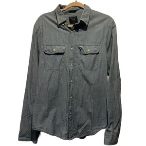Abercrombie cotton chambray blue button up shirts size l